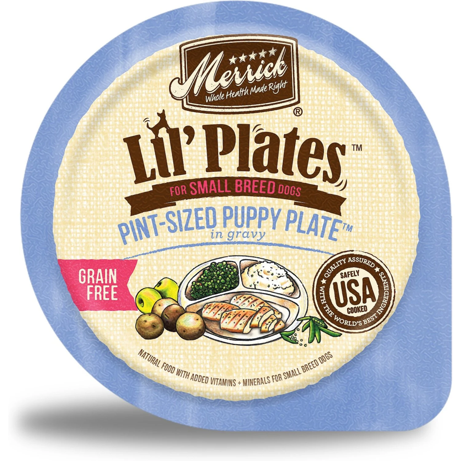 Merrick Lil' Plates Grain-Free Small Breed Wet Dog Food Pint-Sized Puppy Plate 3 Merrick Lil' Plates Grain-Free Small Breed Wet Dog Food Pint-Sized Puppy Plate