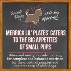 Merrick Lil' Plates Grain-Free Small Breed Wet Dog Food Pint-Sized Puppy Plate 14 Merrick Lil' Plates Grain-Free Small Breed Wet Dog Food Pint-Sized Puppy Plate -Blue Buffalos Shop 102376 PT3. AC SS1800 V1647908504