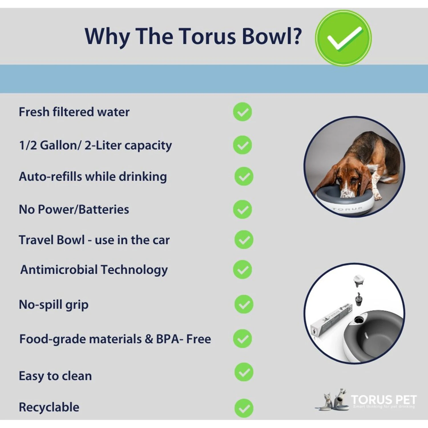Torus Pet Filtered Dog & Cat Water Bowl 8 Torus Pet Filtered Dog & Cat Water Bowl - Image 6
