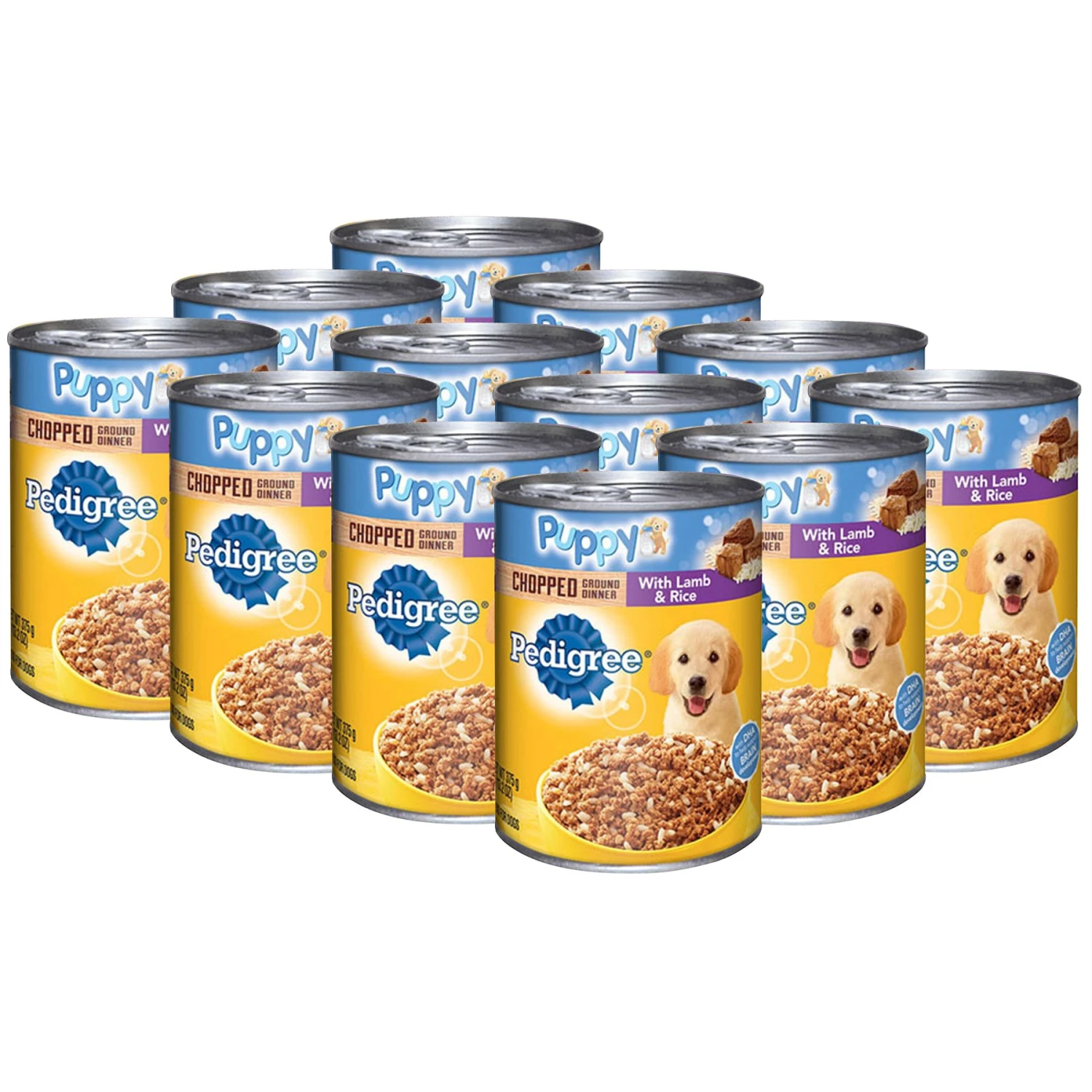 Pedigree Puppy Chopped Ground Lamb & Rice Recipe Wet Canned Dog Food 3 Pedigree Puppy Chopped Ground Lamb & Rice Recipe Wet Canned Dog Food