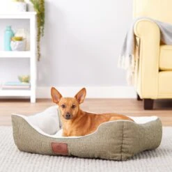 American Kennel Club AKC Box Weave Design Bolster Cat & Dog Bed -Blue Buffalos Shop 115246 PT3. AC SS1800 V1566318778