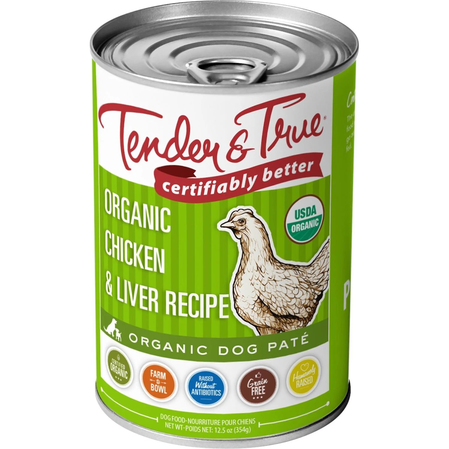 Tender & True Organic Chicken & Liver Recipe Grain-Free Canned Dog Food 3 Tender & True Organic Chicken & Liver Recipe Grain-Free Canned Dog Food