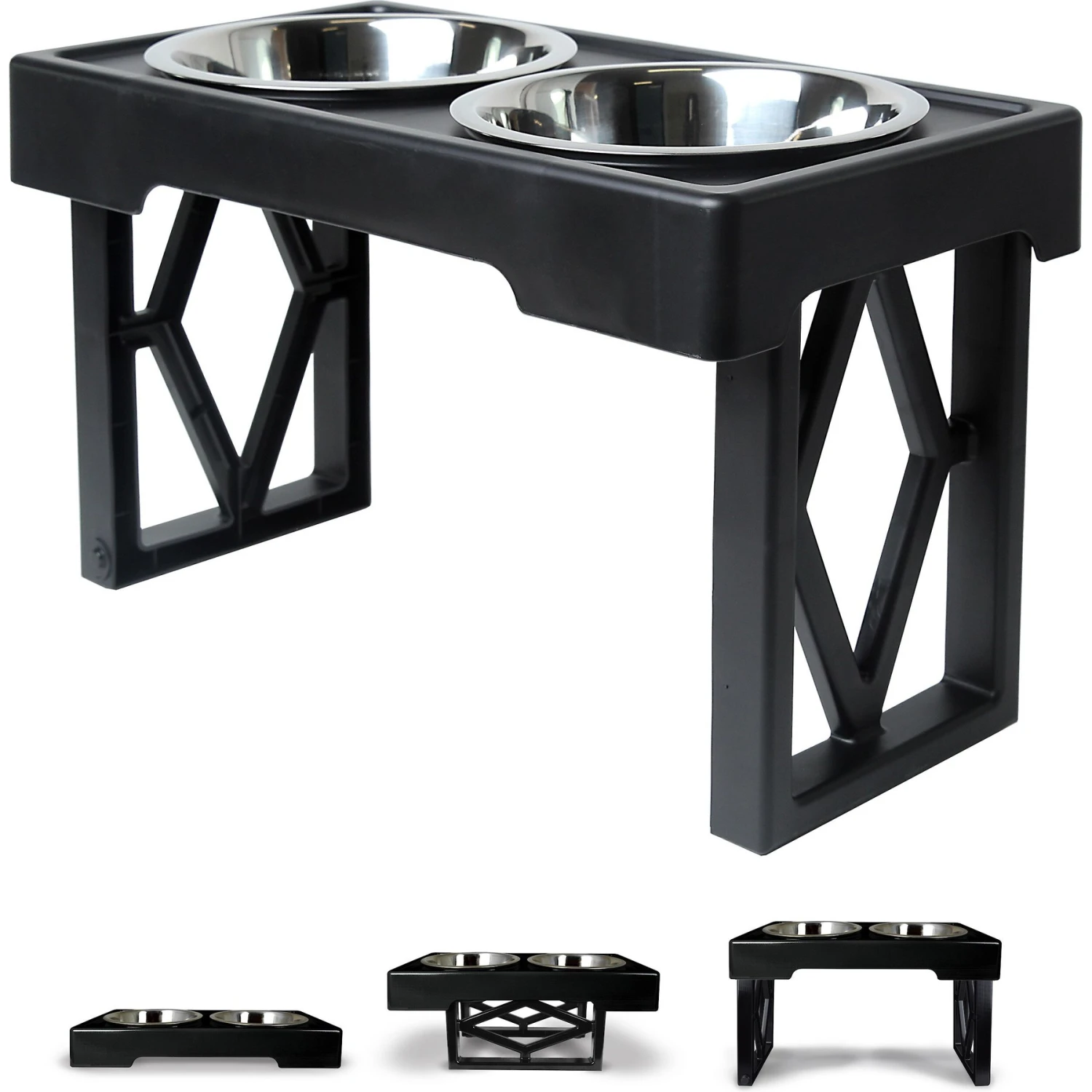 Pet Zone Designer Diner Adjustable Elevated Dog & Cat Bowls, 7-cup 3 Pet Zone Designer Diner Adjustable Elevated Dog & Cat Bowls, 7-cup