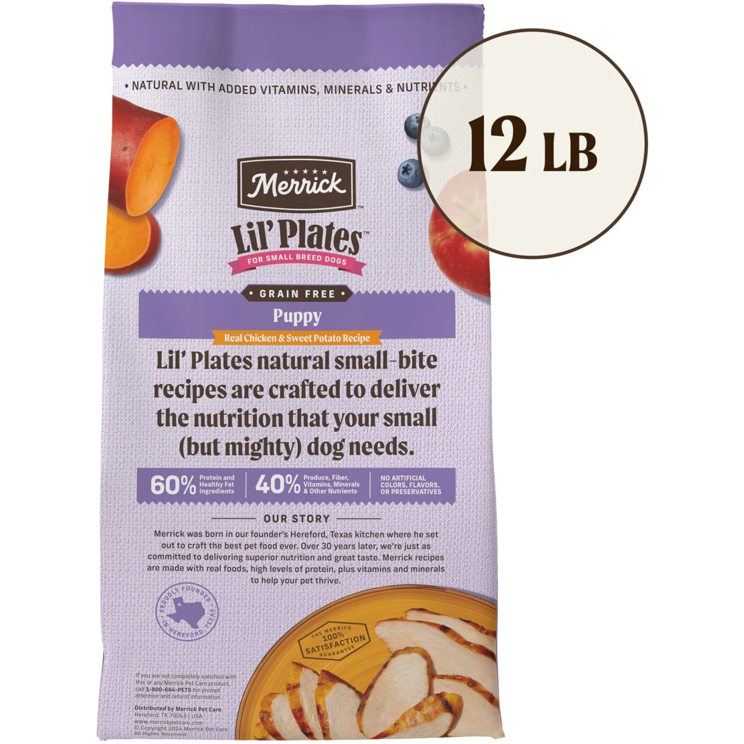 Merrick Lil' Plates Grain-Free Small Breed Dry Dog Food Puppy Real Chicken + Sweet Potato Recipe 5 Merrick Lil' Plates Grain-Free Small Breed Dry Dog Food Puppy Real Chicken + Sweet Potato Recipe - Image 3