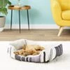 ASPCA Microtech Striped Bolster Dog Bed With Removable Cover -Blue Buffalos Shop 120508 MAIN. AC SS1800 V1566322666