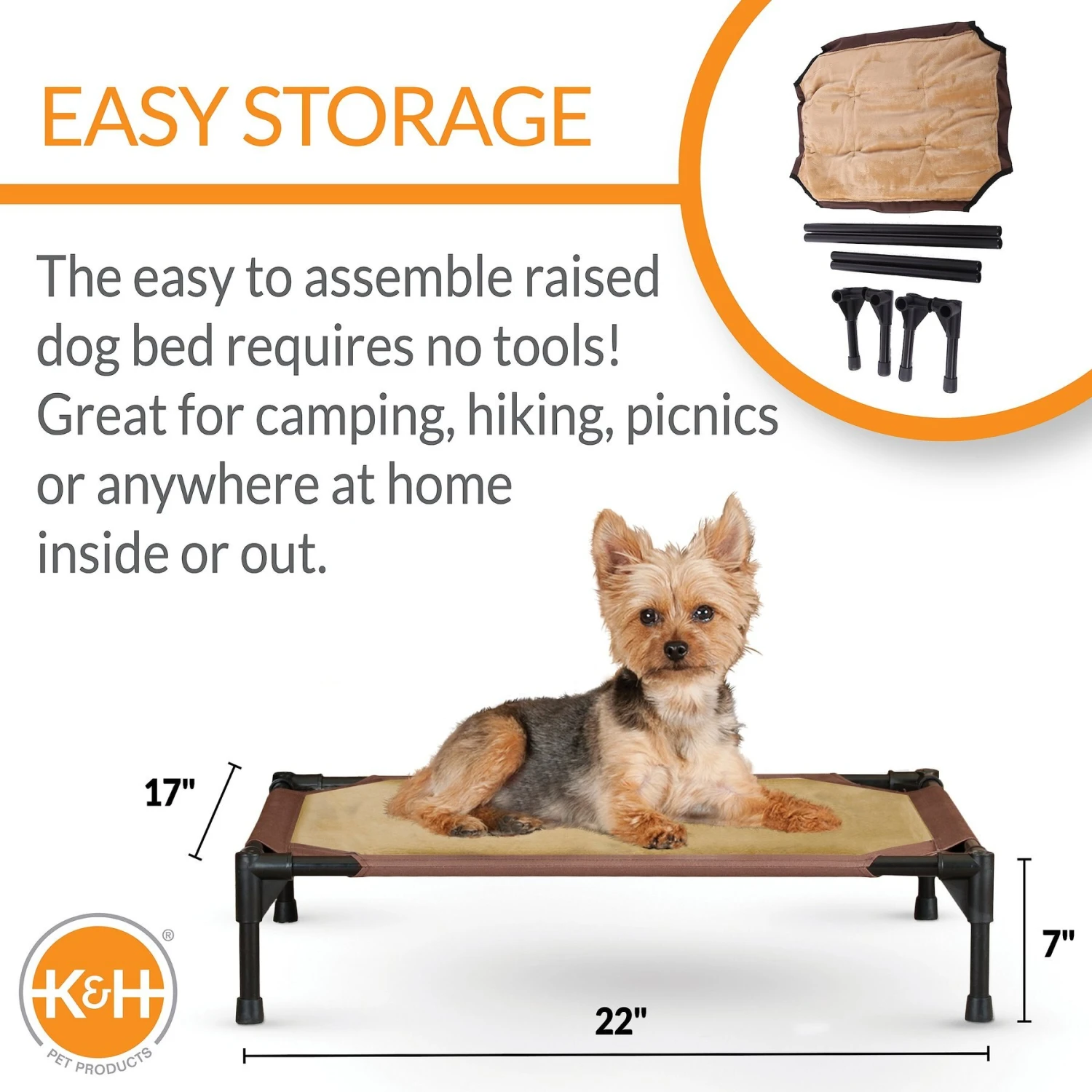 K&H Pet Products Comfy Pet Cot Elevated Pet Bed 4 K&H Pet Products Comfy Pet Cot Elevated Pet Bed - Image 2