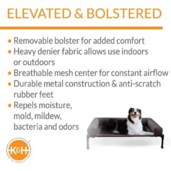 K&H Pet Products Original Bolster Pet Cot Elevated Dog Bed, Chocolate -Blue Buffalos Shop 121246 PT2. AC SS1800 V1620836545