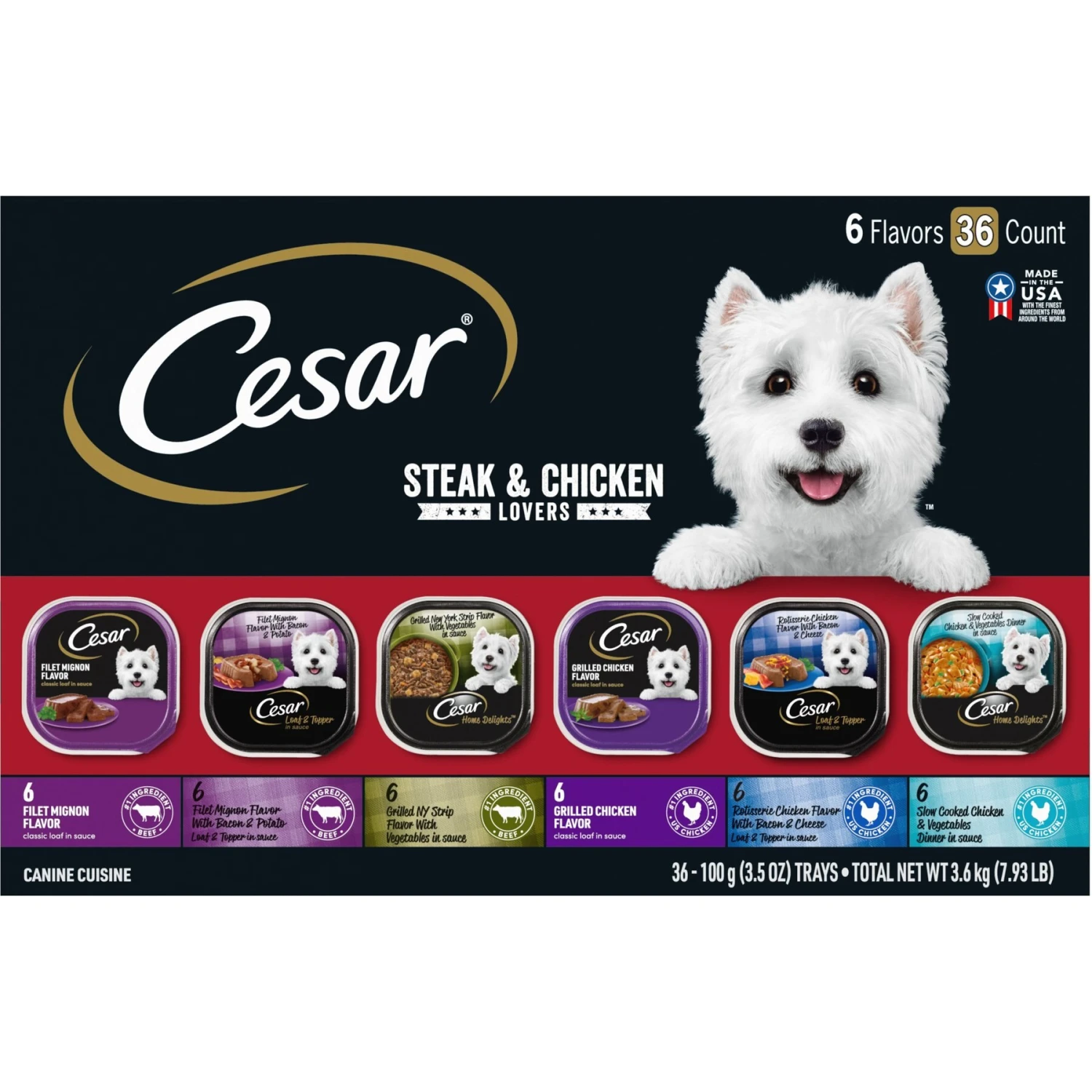 Cesar Steak & Poultry Lovers Variety Pack Small Breed Adult Wet Dog Food Trays 3 Cesar Steak & Poultry Lovers Variety Pack Small Breed Adult Wet Dog Food Trays