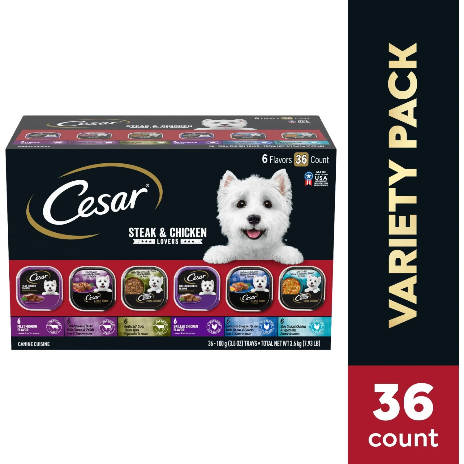 Cesar Steak & Poultry Lovers Variety Pack Small Breed Adult Wet Dog Food Trays 5 Cesar Steak & Poultry Lovers Variety Pack Small Breed Adult Wet Dog Food Trays - Image 3