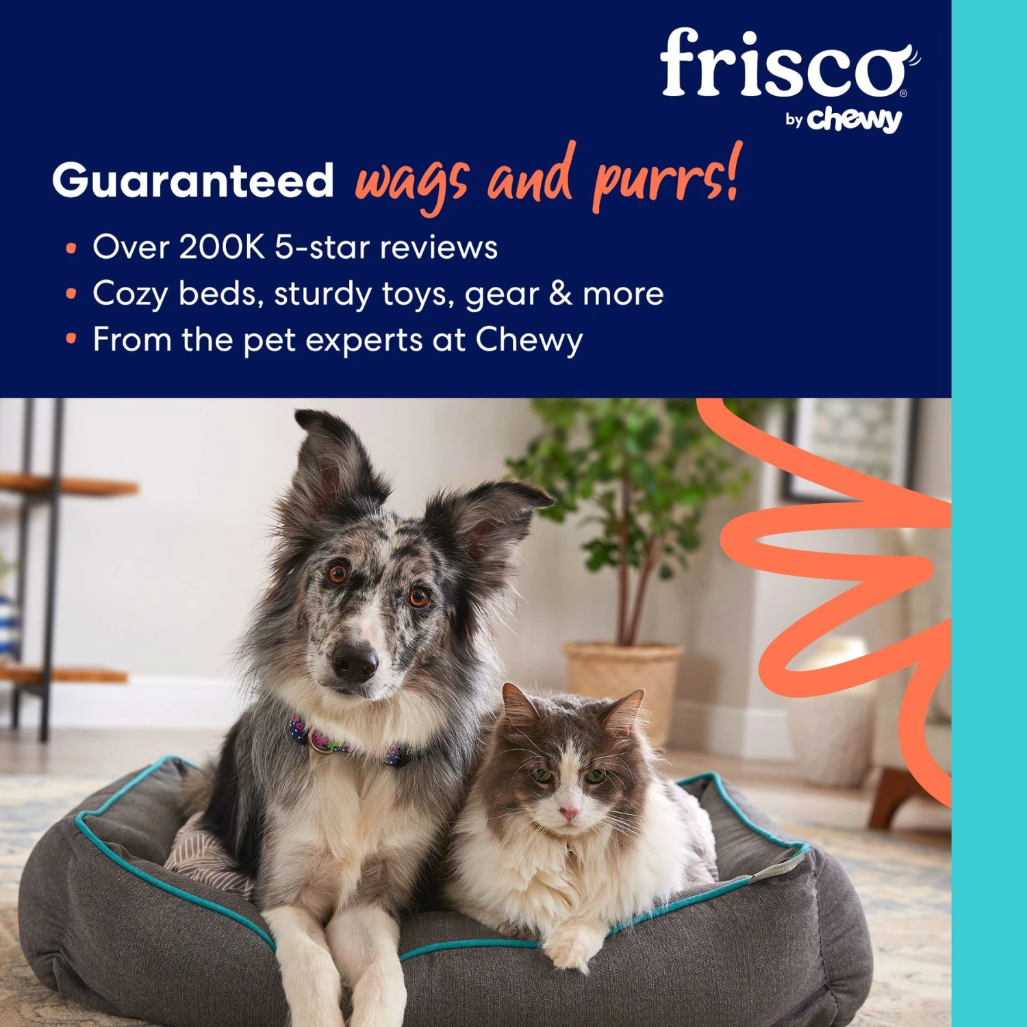 Frisco Plush Pillow Cat & Dog Bed W/ Removable Cover 8 Frisco Plush Pillow Cat & Dog Bed W/ Removable Cover - Image 6
