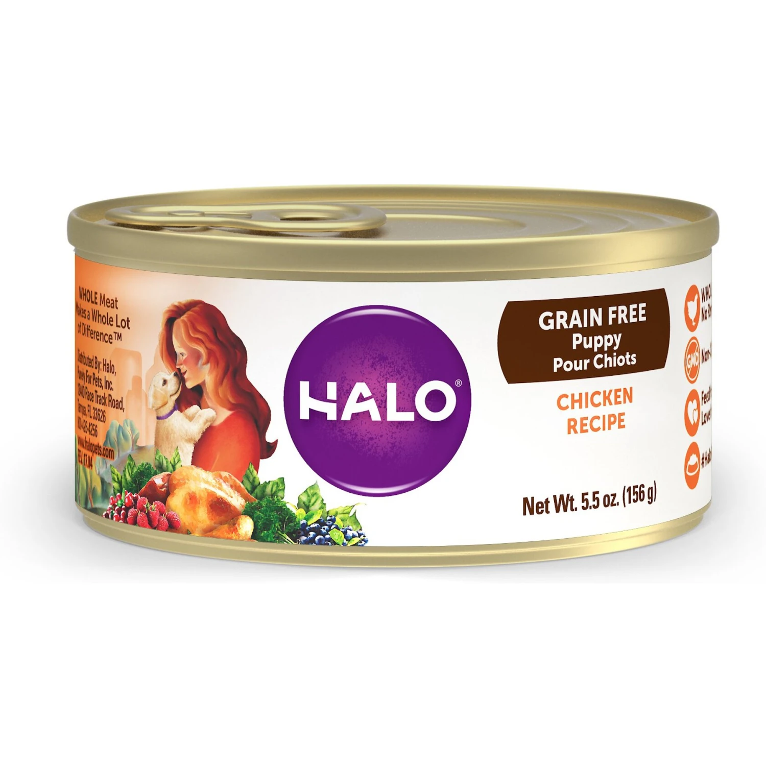 Halo Chicken Recipe Grain-Free Puppy Canned Dog Food 3 Halo Chicken Recipe Grain-Free Puppy Canned Dog Food
