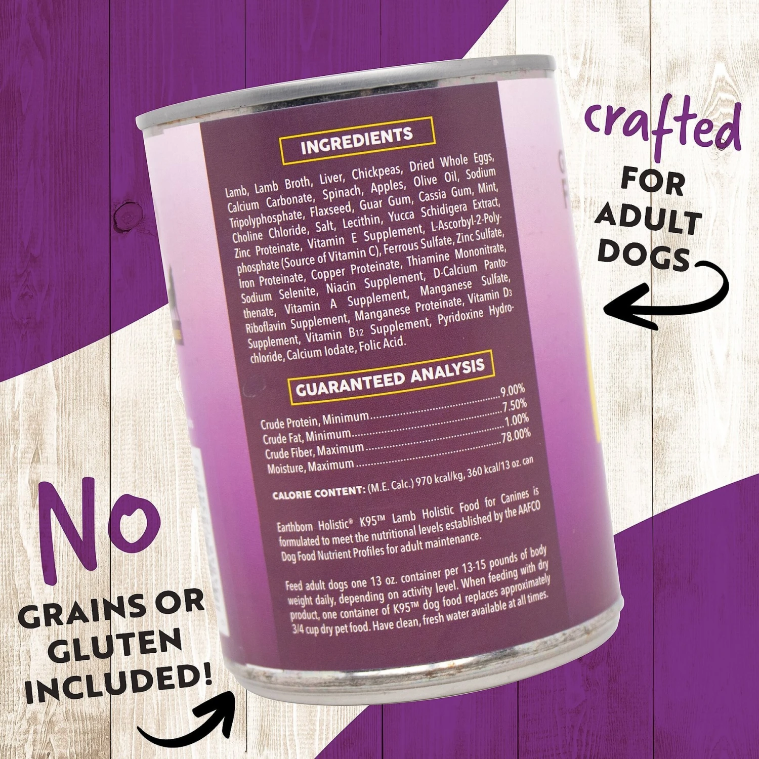 Earthborn Holistic K95 Lamb Recipe Grain-Free Canned Dog Food 6 Earthborn Holistic K95 Lamb Recipe Grain-Free Canned Dog Food - Image 4