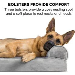 FurHaven Faux Fur Orthopedic Bolster Dog Bed With Removable Cover -Blue Buffalos Shop 138410 PT2. AC SS1800 V1693935497