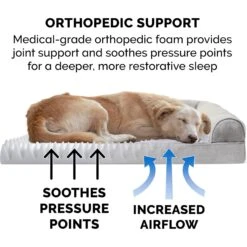 FurHaven Faux Fur Orthopedic Bolster Dog Bed With Removable Cover -Blue Buffalos Shop 138410 PT3. AC SS1800 V1693926317