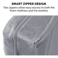 FurHaven Faux Fur Orthopedic Bolster Dog Bed With Removable Cover -Blue Buffalos Shop 138410 PT5. AC SS1800 V1693934292