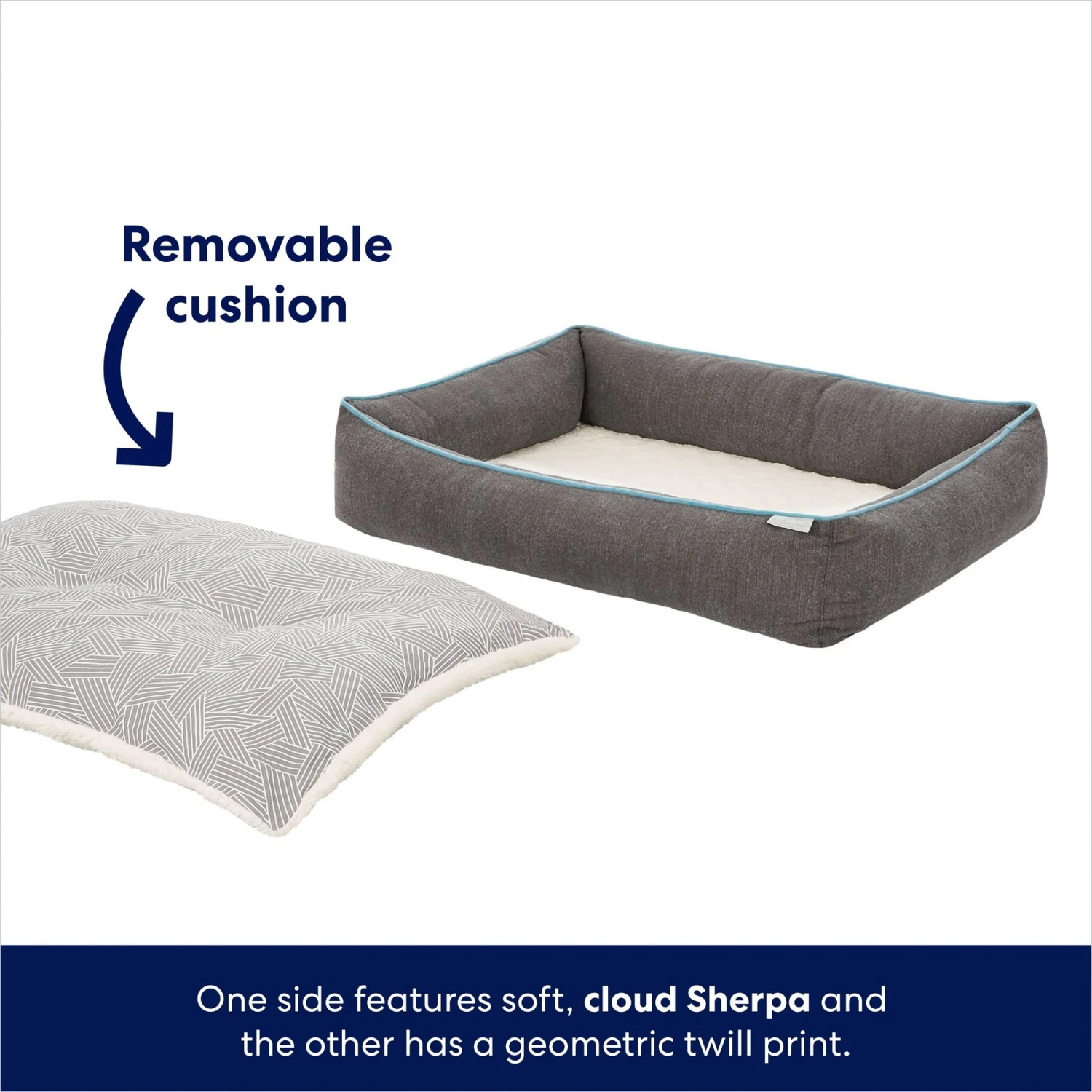 Frisco Sherpa Orthopedic Bolster Cat & Dog Bed 5 Frisco Sherpa Orthopedic Bolster Cat & Dog Bed - Image 3