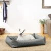 Frisco Rectangular Bolster Dog Bed W/Removable Cover, Dark Gray -Blue Buffalos Shop 144865 MAIN. AC SS1800 V1566404860