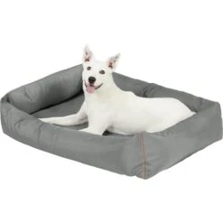 Frisco Rectangular Bolster Dog Bed W/Removable Cover, Dark Gray -Blue Buffalos Shop 144865 PT4. AC SS1800 V1578443251