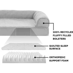 FurHaven Quilted Orthopedic Sofa Cat & Dog Bed With Removable Cover -Blue Buffalos Shop 145024 PT5. AC SS1800 V1606783656