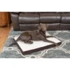 FurHaven Faux Sheepskin & Suede Deluxe Orthopedic Cat & Dog Bed With Removable Cover
