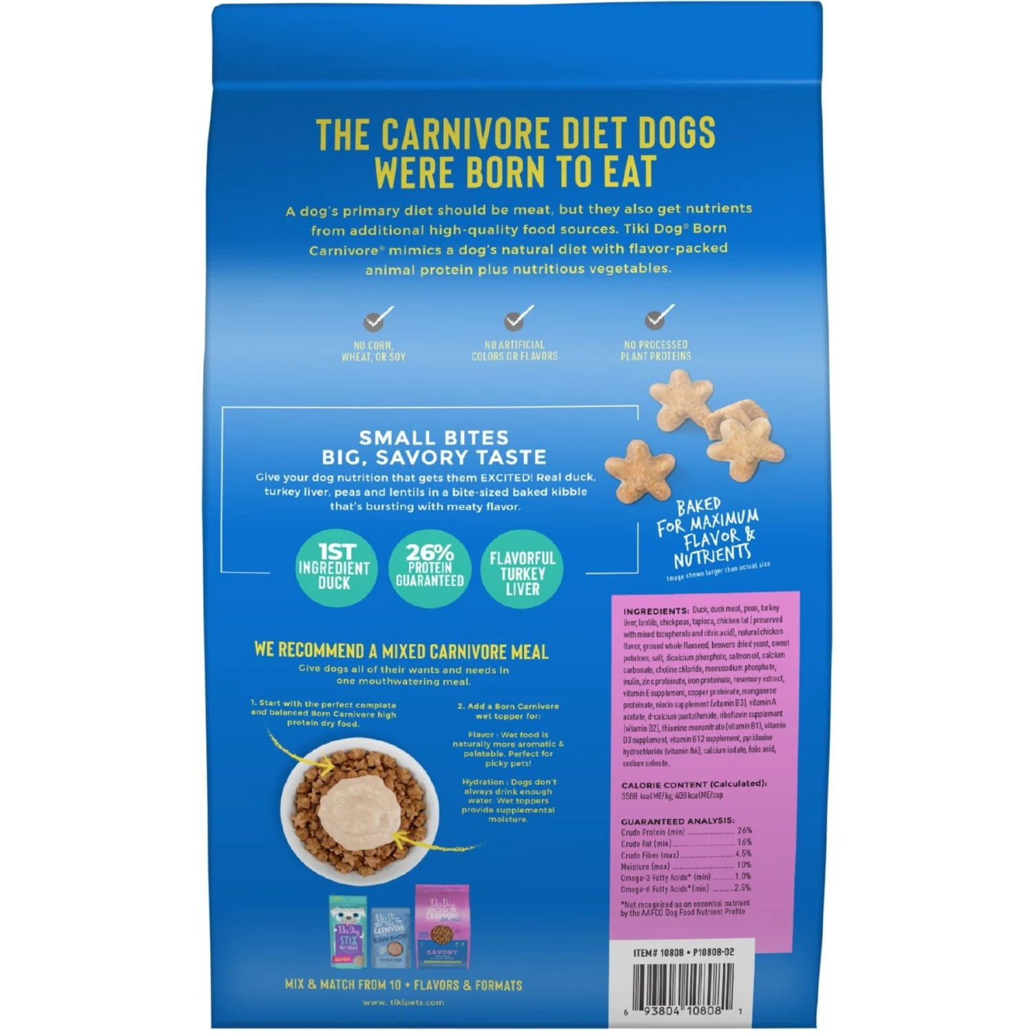 Tiki Dog Born Carnivore Savory Duck, Peas & Lentils, Baked Dry Dog Food 5 Tiki Dog Born Carnivore Savory Duck, Peas & Lentils, Baked Dry Dog Food - Image 3
