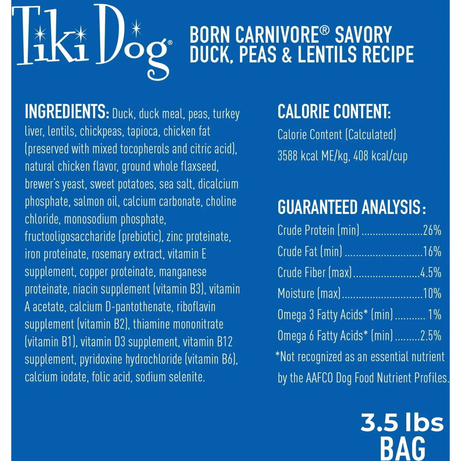 Tiki Dog Born Carnivore Savory Duck, Peas & Lentils, Baked Dry Dog Food 6 Tiki Dog Born Carnivore Savory Duck, Peas & Lentils, Baked Dry Dog Food - Image 4