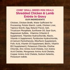 Wellness CORE Grain-Free Small Breed Mini Meals Shredded Chicken & Lamb In Gravy Dog Food Pouches -Blue Buffalos Shop 145504 PT4. AC SS1800 V1611772884