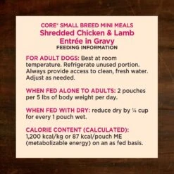 Wellness CORE Grain-Free Small Breed Mini Meals Shredded Chicken & Lamb In Gravy Dog Food Pouches -Blue Buffalos Shop 145504 PT5. AC SS1800 V1611770533