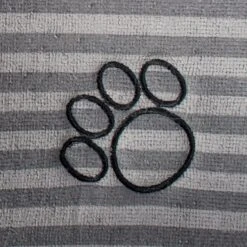 Bone Dry Stripe Embroidered Paw Print Dog & Cat Food Mat -Blue Buffalos Shop 153980 PT3. AC SS1800 V1539714717