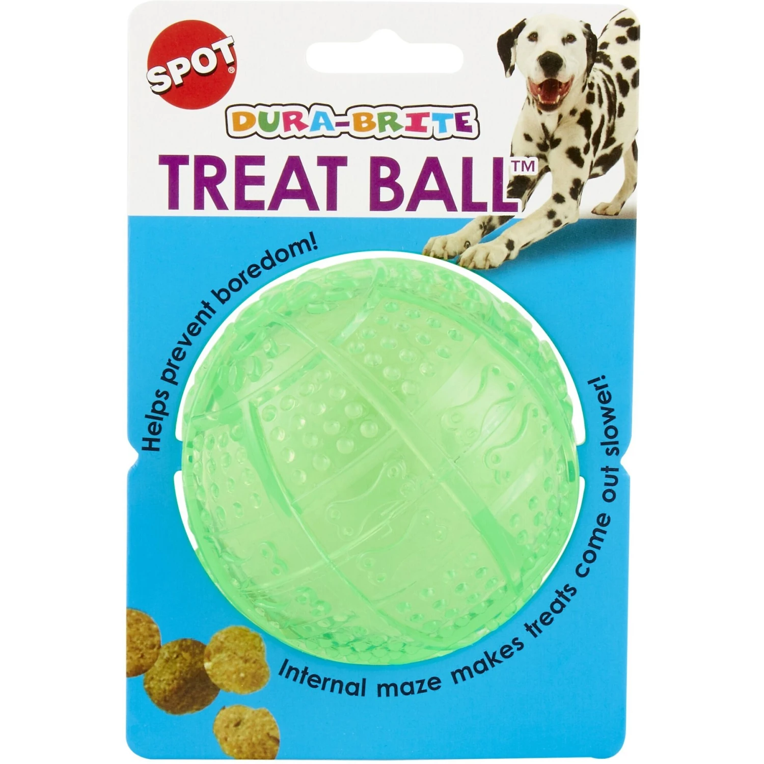Ethical Pet Dura Brite Treat Dispenser Ball Dog Toy, Color Varies 2 Ethical Pet Dura Brite Treat Dispenser Ball Dog Toy, Color Varies