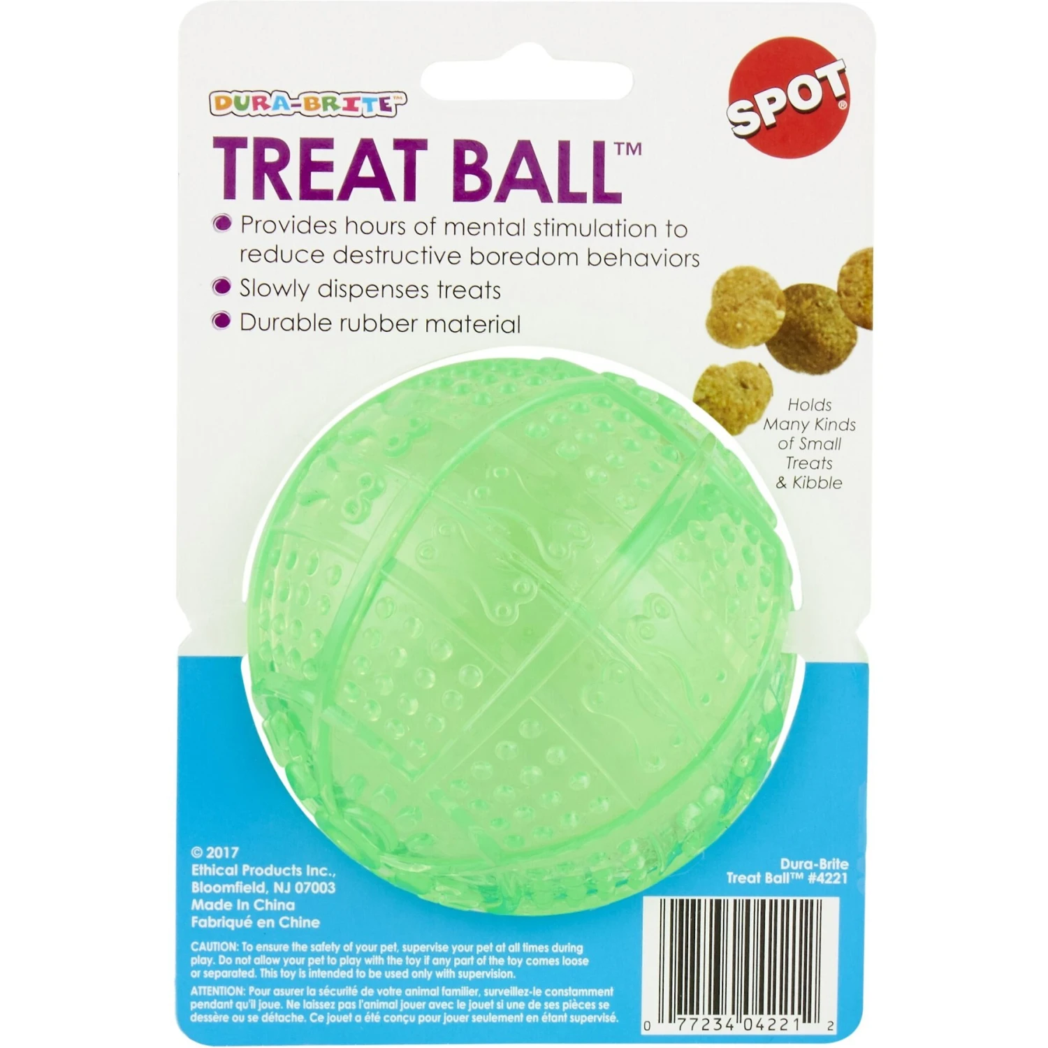 Ethical Pet Dura Brite Treat Dispenser Ball Dog Toy, Color Varies 7 Ethical Pet Dura Brite Treat Dispenser Ball Dog Toy, Color Varies - Image 6