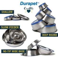 OurPets Durapet Premium Rubber-Bonded Stainless Steel Bowl -Blue Buffalos Shop 155067 PT5. AC SS1800 V1638841099