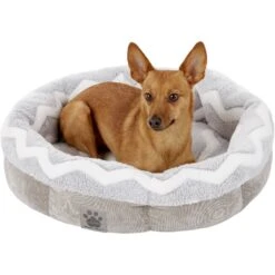 Precision Pet Products SnooZZy Round Shearling Bolster Dog Bed -Blue Buffalos Shop 156208 PT3. AC SS1800 V1566421112