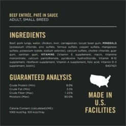 Purina Pro Plan Focus Small Breed Beef Entree Grain-Free Wet Dog Food 15 Purina Pro Plan Focus Small Breed Beef Entree Grain-Free Wet Dog Food -Blue Buffalos Shop 156343 PT4. AC SS1800 V1669909315