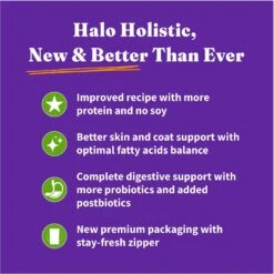 Halo Holistic Vegan Dog Food Complete Digestive Health Plant-Based Recipe With Superfoods Adult Formula Dry Dog Food -Blue Buffalos Shop 159199 PT3. AC SS1800 V1670018405