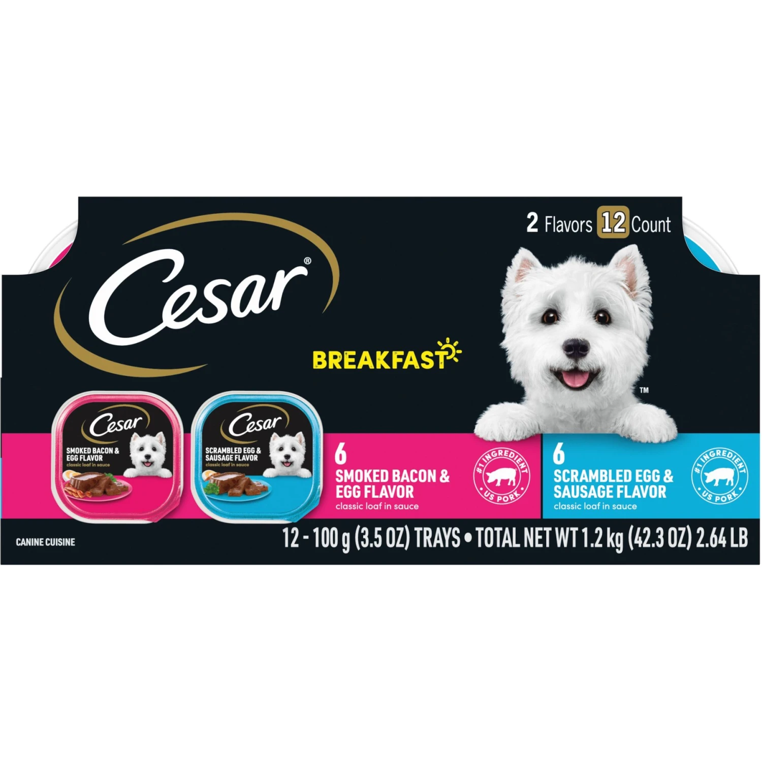 Cesar Breakfast Classic Loaf In Sauce Variety Pack Small Breed Adult Wet Dog Food Trays 3 Cesar Breakfast Classic Loaf In Sauce Variety Pack Small Breed Adult Wet Dog Food Trays