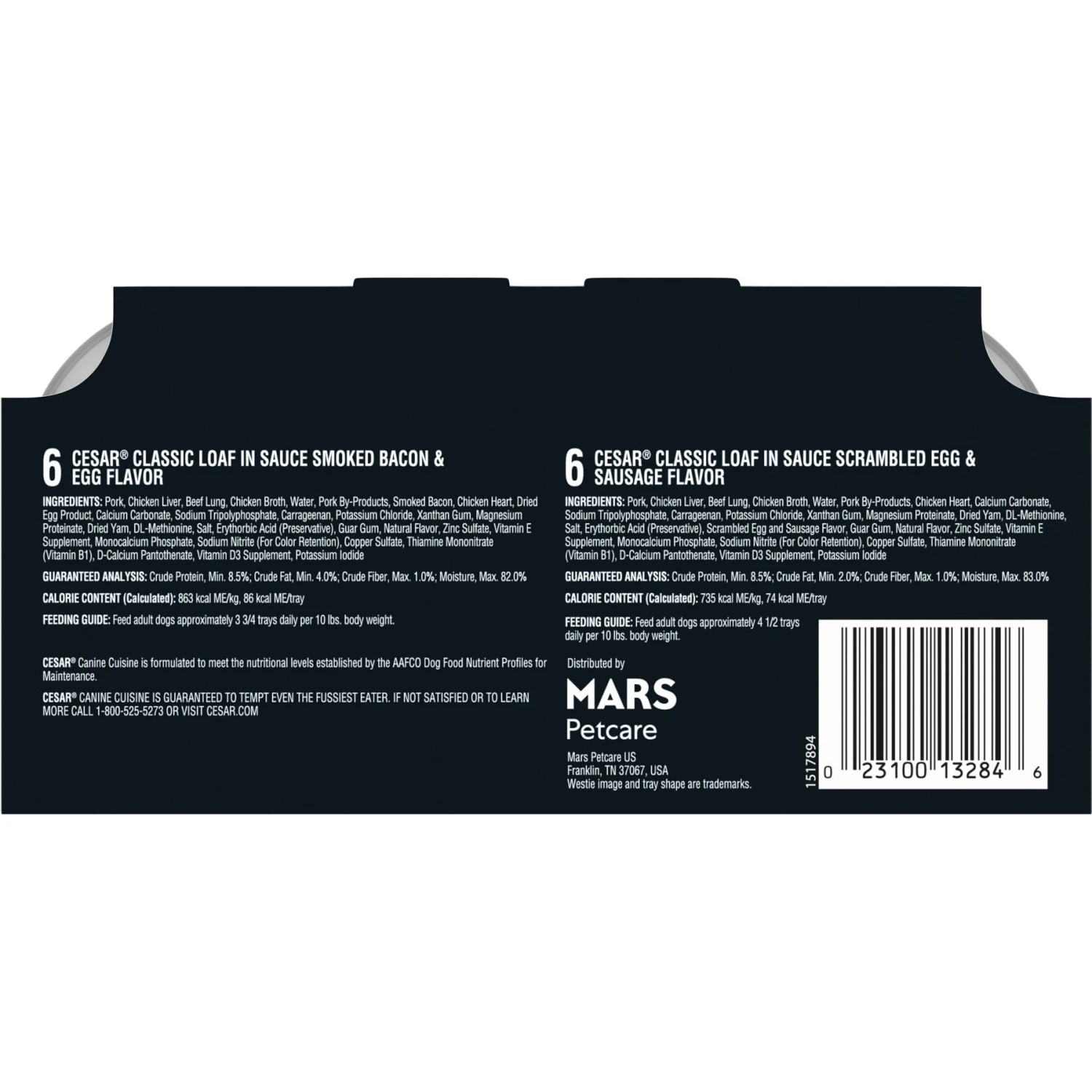 Cesar Breakfast Classic Loaf In Sauce Variety Pack Small Breed Adult Wet Dog Food Trays 4 Cesar Breakfast Classic Loaf In Sauce Variety Pack Small Breed Adult Wet Dog Food Trays - Image 2