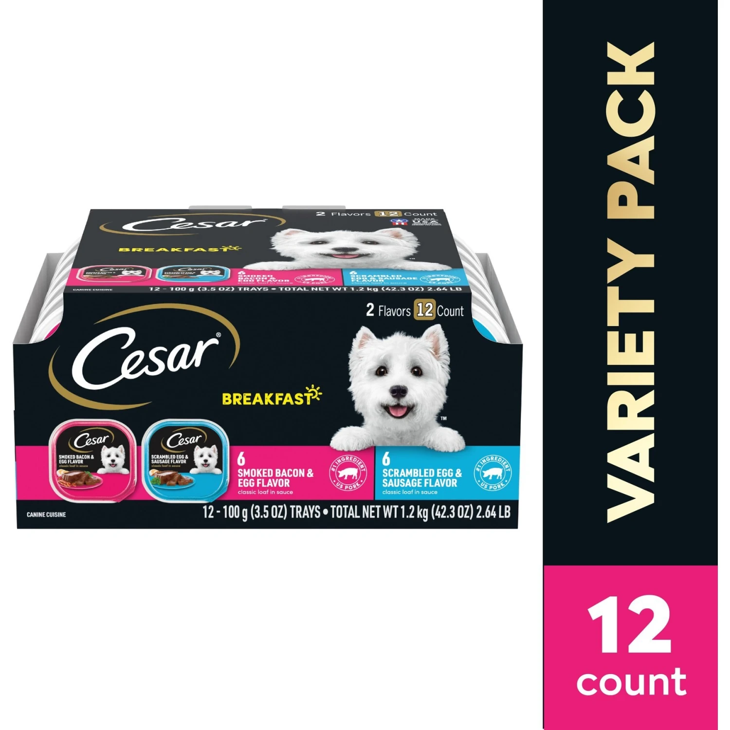 Cesar Breakfast Classic Loaf In Sauce Variety Pack Small Breed Adult Wet Dog Food Trays 5 Cesar Breakfast Classic Loaf In Sauce Variety Pack Small Breed Adult Wet Dog Food Trays - Image 3