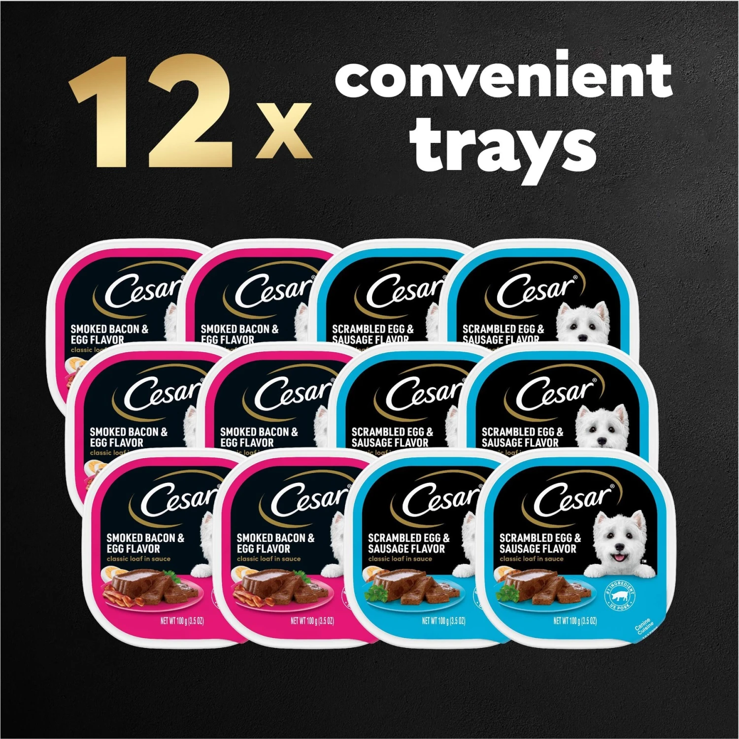 Cesar Breakfast Classic Loaf In Sauce Variety Pack Small Breed Adult Wet Dog Food Trays 11 Cesar Breakfast Classic Loaf In Sauce Variety Pack Small Breed Adult Wet Dog Food Trays - Image 9