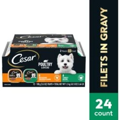 Cesar Poultry Lovers Turkey & Chicken Filets In Gravy Variety Pack Small Breed Adult Wet Dog Food Trays -Blue Buffalos Shop 159235 PT2. AC SS1800 V1695649461