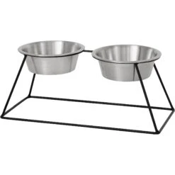 Frisco Pyramid Elevated Stainless Steel Double Diner Dog & Cat Bowl -Blue Buffalos Shop 159884 PT2. AC SS1800 V1583424781