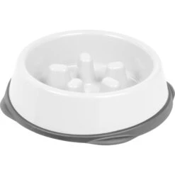 IRIS USA Non-Slip Rubber Slow Feeder With Raised Bumps Dog & Cat Bowl