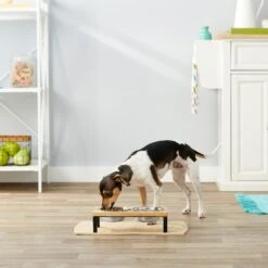 Frisco Wood Elevated Stainless Steel Double Diner Dog & Cat Bowl -Blue Buffalos Shop 161144 PT3. AC SS1800 V1561641426