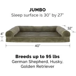 FurHaven Faux Fur Cooling Gel Bolster Cat & Dog Bed With Removable Cover -Blue Buffalos Shop 176134 PT4. AC SS1800 V1690221950