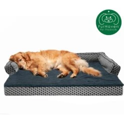 FurHaven Comfy Couch Cooling Gel Cat & Dog Bed With Removable Cover -Blue Buffalos Shop 178854 PT3. AC SS1800 V1613086578