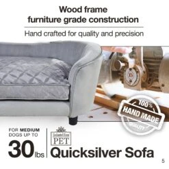 Enchanted Home Pet Quicksilver Sofa Cat & Dog Bed With Removable Cover, Medium, Silver -Blue Buffalos Shop 180292 PT5. AC SS1800 V1563226048