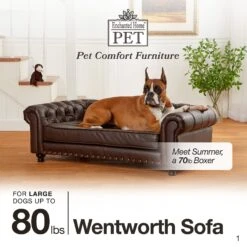 Enchanted Home Pet Wentworth Sofa Dog Bed With Removable Cover, Large, Charcoal Grey -Blue Buffalos Shop 180300 PT4. AC SS1800 V1563226413