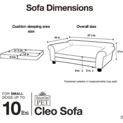 Enchanted Home Pet Cleo Sofa Cat & Dog Bed With Removable Cover, Small -Blue Buffalos Shop 180306 PT6. AC SS1800 V1563226392