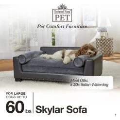 Enchanted Home Pet Skylar Sofa Dog Bed With Removable Cover, Large -Blue Buffalos Shop 180310 PT4. AC SS1800 V1563226619