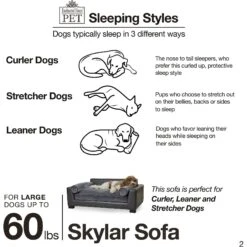 Enchanted Home Pet Skylar Sofa Dog Bed With Removable Cover, Large -Blue Buffalos Shop 180310 PT5. AC SS1800 V1563226619